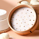 200 Pack Round Air Fryer Parchment Paper, 5 Inch Disposable Dumpling Steam Paper Perforated Bamboo Steamer Liners, Air Fryer Liner for Airfryer, Steaming Basket and Mores