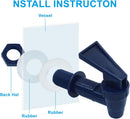 4 Pcs Replacement Cooler Faucet, BPA Free Water Dispenser Tap Reusable Spigot Spout, Beverage Lever Pour Dispenser Valve for Water Jug/Ceramic Crock(Dark Blue)