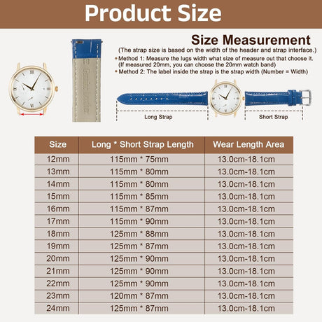 Quick Release Genuine Leather Watch Band Embossed Pattern Leather Watch Strap Replacement for Men Women