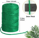 Jute Garden Twine, 328 Feet 3mm Heavy Duty Tomato Twine, Green Plant Ties for Gardening, Climbing Plants, Vegetables, Crafting