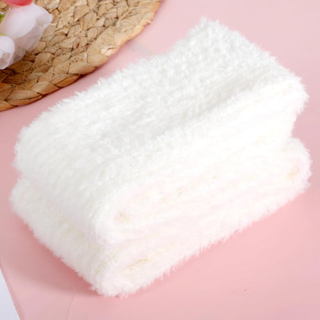 White Fuzzy Leg Warmers Fluffy Knit Ankle Socks Winter Ruffle Kawaii Leg Warmers Ankle Warmer College Concert Thick Boot Socks for Women Girls