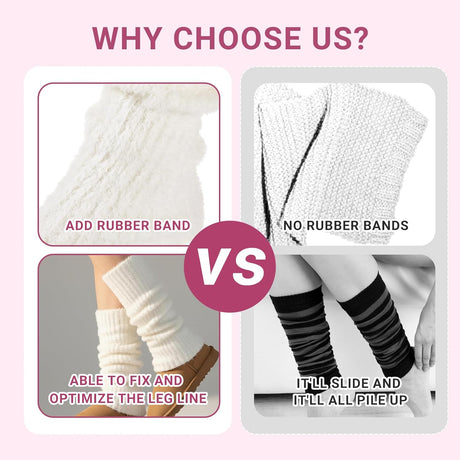 White Fuzzy Leg Warmers Fluffy Knit Ankle Socks Winter Ruffle Kawaii Leg Warmers Ankle Warmer College Concert Thick Boot Socks for Women Girls