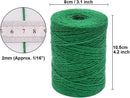 Garden Twine, 656 Feet 2mm Green Jute Twine for Gardening, Plant Ties for Climbing Plants, Tomatoes, Vegetables, Crafts