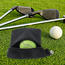 2 Pack Golf Ball Bag, Golf Tee Bag Pouch 6.7" x 5.5" Zippered Pouch with Metal Lobster Clip, Waterproof Golfs Accessories Organizer for Tees Balls, Valuables Holder, Men Women (Black, Gray)