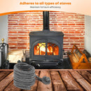 Wood Stove Gasket, 1/4" x 84" Graphite Impregnated Fiberglass Rope Seal and High-Temperature Cement Gasket Replacement for Wood Stoves Door