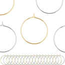 Wine Glass Charm Rings 120pcs Gold and Silver Plated 25mm Beading Charm Rings Wine Glass Marker for Birthday Party Wedding Festival Favor