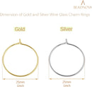 Wine Glass Charm Rings 120pcs Gold and Silver Plated 25mm Beading Charm Rings Wine Glass Marker for Birthday Party Wedding Festival Favor