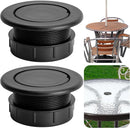 2 Pcs 2 Inch Parasol Umbrella Hole Ring Plug and Cap Set, Thicker Patio Table Hole Cover Insert, Deck Table Umbrella Holes Plug Replacement Parts for Outdoor Patio Table Garden Yard