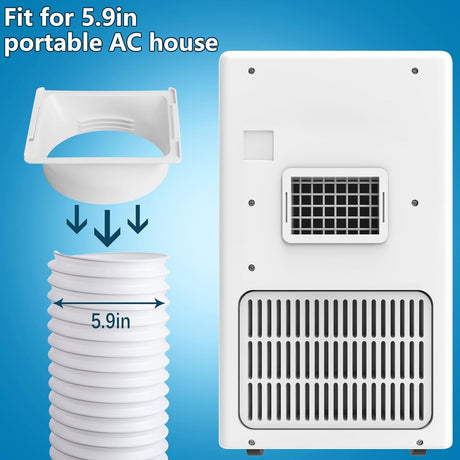 5.9 Inch Portable Air Conditioner Exhaust Hose Coupler, Mobile AC Unit Tube Connector, AC Hose Extension Connector Air Conditioning Accessories for AC Exhaust Hose Coupler Extension (Square)