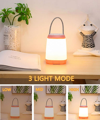 Night Light for Kids, USB Rechargeable Nursery Lamp Portable Camping Lantern with 3 Light Modes for Camping,Emergency,Bedroom,Indoor and Outdoor(Pink, 1 Pack)