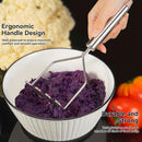 2 Pcs Potato Smasher, Mashed Potato Masher, Stainless Steel Masher Kitchen Tool for Bean, Fruit, Vegetables, Food