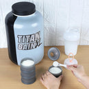 2 Pcs Protein Powder Container to Go with Funnels Stand, 4 Compartments Stackable Protein Powder Dispenser for Workout, Fitness, Travel