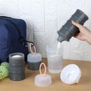 2 Pcs Protein Powder Container to Go with Funnels Stand, 4 Compartments Stackable Protein Powder Dispenser for Workout, Fitness, Travel