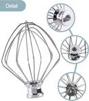 Stainless Steel K45WW Wire Whip, Attachments Fits for KitchenAid 4.5 5 Quart Tilt-Head Stand Mixer, Egg Stirrer, Cream Beater, Cakes Mayonnaise Whisk Kitchen aid Accessories