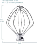 Stainless Steel K45WW Wire Whip, Attachments Fits for KitchenAid 4.5 5 Quart Tilt-Head Stand Mixer, Egg Stirrer, Cream Beater, Cakes Mayonnaise Whisk Kitchen aid Accessories