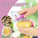 3 Piece Potato Scrubber Brush Vegetable Brush Comfortable Finger Grip Fruit Cleaning Tools for Washing Fruit Mushrooms Carrot or Tough-Skinned Vegetables(3 Color)