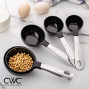 Measuring Cups Set and Measuring Spoon Set, Stainless Steel Handles, Nesting Kitchen Measuring Set, Liquid Measuring Cup Set, 12 PC Stainless Steel, Black