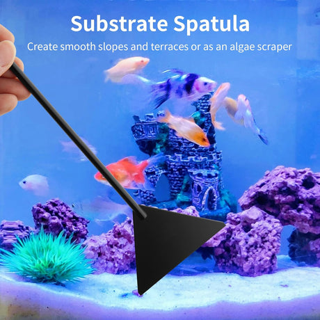 Aquarium Aquascape Tools Kit - 4 in 1 Terrarium Decor Supplies with Long Tweezers Feeding Tongs, Aquarium Scissors, Algae Scraper, Live Fish Plants Tank Accessories Cleaning Trimming Kit