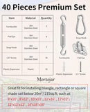Sun Shade Sail Hardware Kit, 304 Stainless Steel Sunshades Canopy Installation Kit for Garden Rectangle & Triangle Shade Sails, Heavy Duty Shade Sail Fixing Accessories, Awning Attachment Set