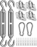 Sun Shade Sail Hardware Kit, 304 Stainless Steel Sunshades Canopy Installation Kit for Garden Rectangle & Triangle Shade Sails, Heavy Duty Shade Sail Fixing Accessories, Awning Attachment Set