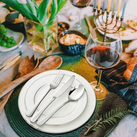 Dinner Forks Set, Food-Grade 18/8 Stainless Steel Forks Silverware, Mirror Polished, Dishwasher Safe - Set of 12, 8 Inches