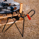 Metal Fireplace Tongs with Wooden Handle 47cm Safe Distance for Firewood Handling