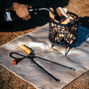 Metal Fireplace Tongs with Wooden Handle 47cm Safe Distance for Firewood Handling