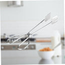 Silver Stainless Steel BBQ Tongs with Long Handle Heat Resistant Barbecue Tongs for Meat & Vegetables