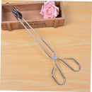 Silver Stainless Steel BBQ Tongs with Long Handle Heat Resistant Barbecue Tongs for Meat & Vegetables