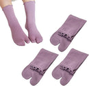 3 Pairs Women's Split Toe Slipper Socks Purple