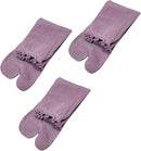 3 Pairs Women's Split Toe Slipper Socks Purple