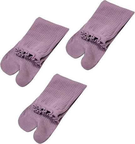 3 Pairs Women's Split Toe Slipper Socks Purple
