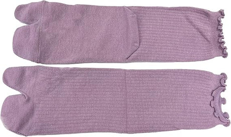 3 Pairs Women's Split Toe Slipper Socks Purple