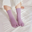 3 Pairs Women's Split Toe Slipper Socks Purple