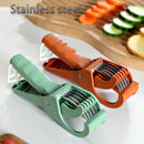 Adjustable Mandoline Slicer with Handle and Safety Guard - Cuts 6 Slices at Once - Vegetable Cutter for Cucumber Carrot Potato - 2 Pack