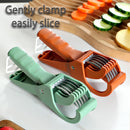 Adjustable Mandoline Slicer with Handle and Safety Guard - Cuts 6 Slices at Once - Vegetable Cutter for Cucumber Carrot Potato - 2 Pack