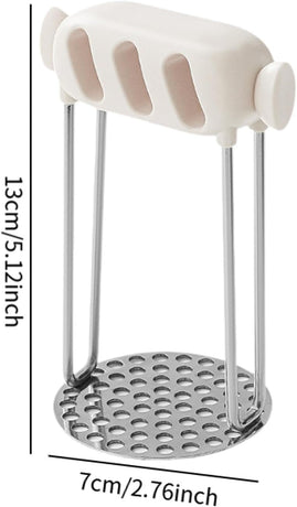 Professional Potato & Vegetable Masher with Honeycomb Design - Stainless Steel Puree Maker - Dishwasher Safe