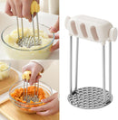 Professional Potato & Vegetable Masher with Honeycomb Design - Stainless Steel Puree Maker - Dishwasher Safe