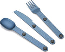 Magnetic Camping Cutlery Set 3 Piece Aluminium - Lightweight Fork Knife Spoon - Compact Outdoor Picnic Utensils Grey