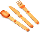 Magnetic Camping Cutlery Set 3 Piece Aluminium - Lightweight Fork Knife Spoon - Compact Outdoor Picnic Utensils Grey