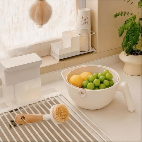 1 Piece White Sink Drain Strainer Food Fruit Vegetable Kitchen Sink Waste Filter