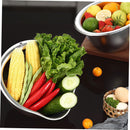 2-Piece Stainless Steel Rice Washing Strainer Set with Thickened Fine Mesh for Fruits Vegetables Easy to Clean Kitchen Colander