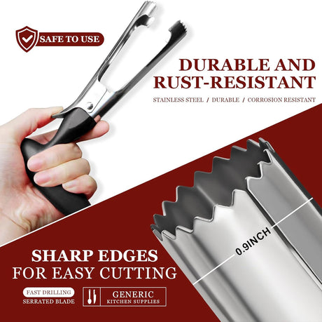 1 Piece Black Stainless Steel Fruit and Vegetable Corer Easy to Press Quick Core Removal Anti-Slip Handle Dishwasher Safe