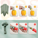 2-in-1 Green Capsicum Slicer and Seed Remover Tool - Fast Vegetable Seed Extractor Kitchen Gadget for Paprika