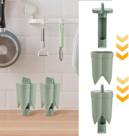 2-in-1 Green Capsicum Slicer and Seed Remover Tool - Fast Vegetable Seed Extractor Kitchen Gadget for Paprika