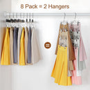 2 Pack Black Pants Hangers with Adjustable Clips Non-Slip Space Saving for Jeans Shorts Skirts Dresses Hand Towels in Laundry Room