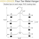 2 Pack Black Pants Hangers with Adjustable Clips Non-Slip Space Saving for Jeans Shorts Skirts Dresses Hand Towels in Laundry Room