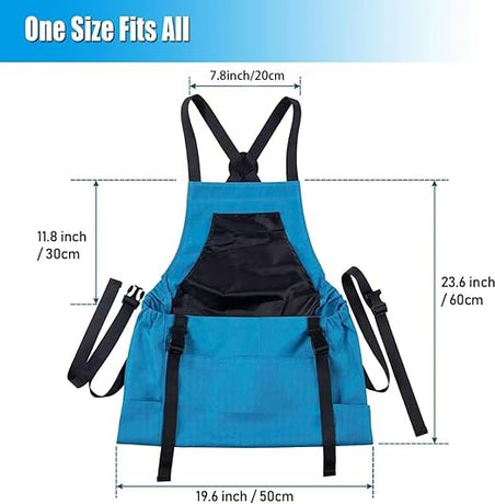 1 Piece Blue Fruit Picking Bag Water Resistant Storage Apron for Garden Fruits and Vegetables Suitable for Outdoor Orchards