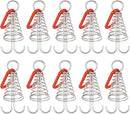 10 Pack Tent Pegs Aluminium Alloy Visgraat Shaped Windproof Octopus Tenthorns with Spring Clips Portable Rope Anchors for Camping Tents