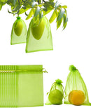 100 Pack Army Green 7x5 Inch Drawstring Mesh Bags for Potatoes Fruit Vegetables Plants Flowers Protection